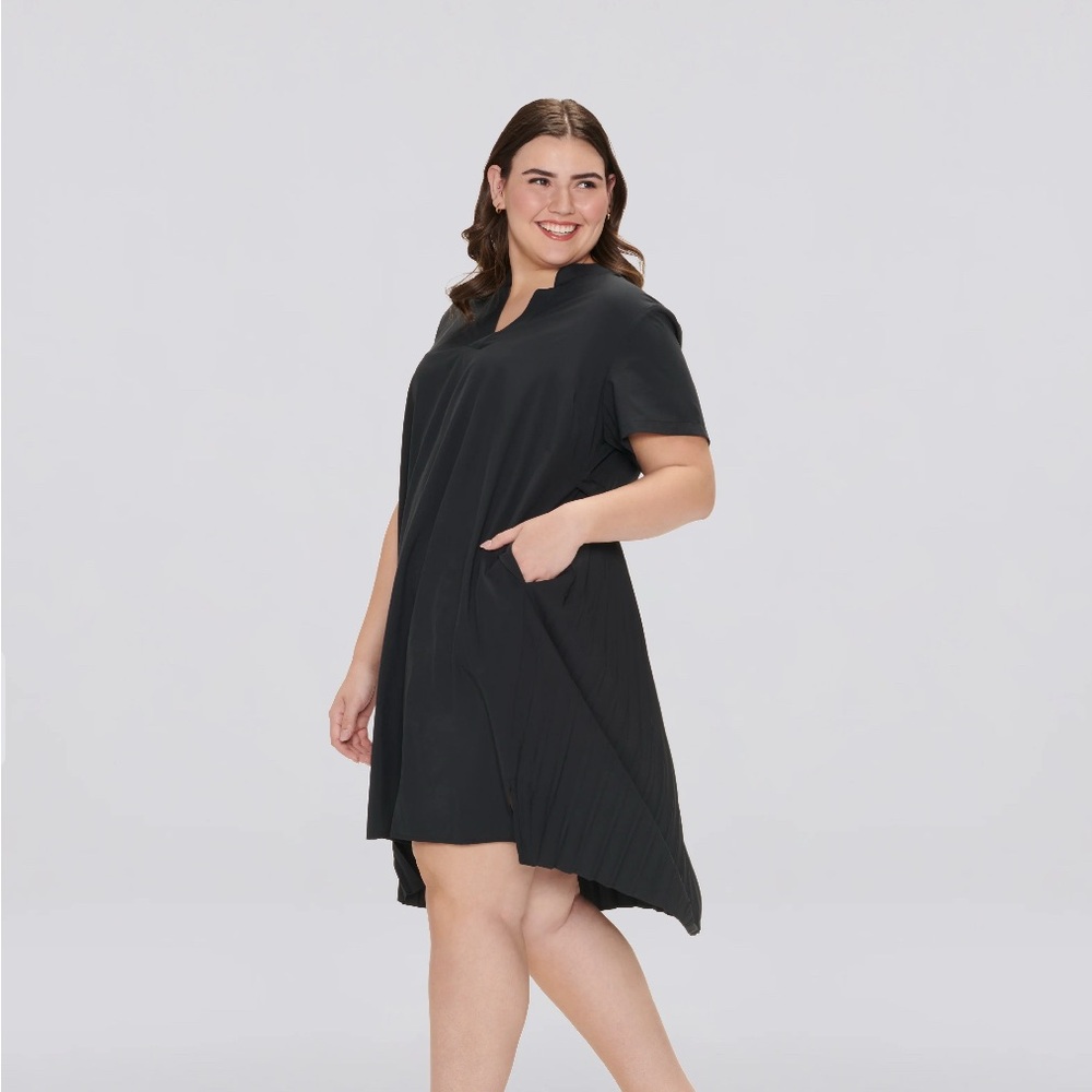 Cotidie Gabrielle Pleated Back Dress with Pockets XXL
